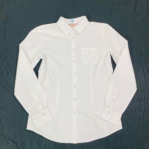 Brooks Brothers Red Fleece Women's White Long Sleeve Blouse Top Size 2